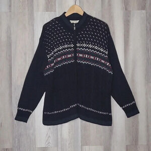 Elisabeth Liz & Co Black Ramie Full Zip Knitted Cardigan Womens‎ Plus Sz 1